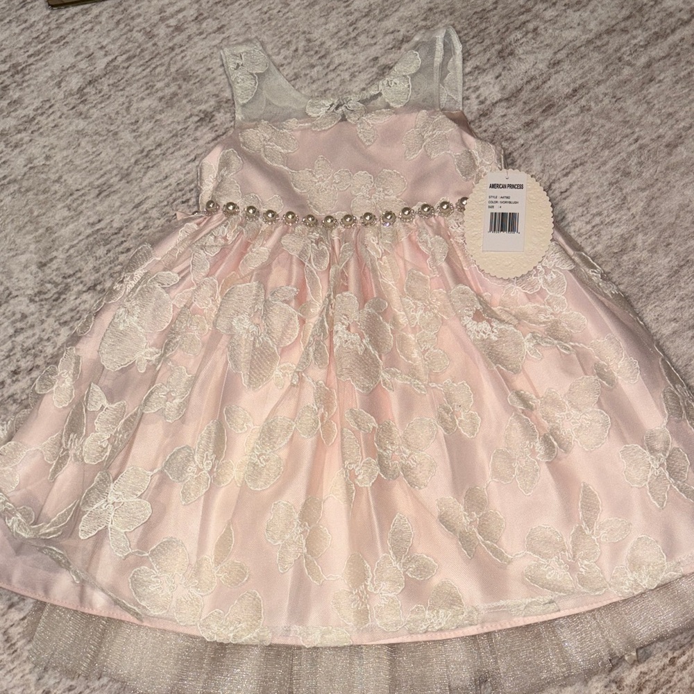 American Princess Pink and White Floral Dress